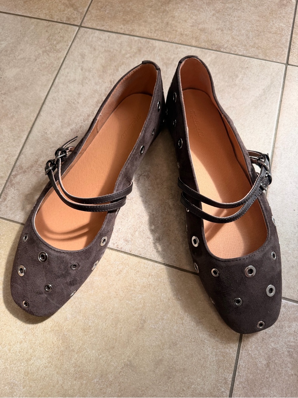 Brand New Madewell Greta Double-Strap Ballet Flat in Dark Carob Size 10